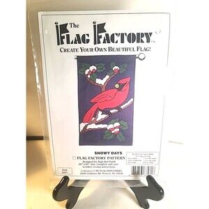 Vintage Sealed Flag Factory Flag Sewing Pattern Snowy Days Cardinal 28x49"